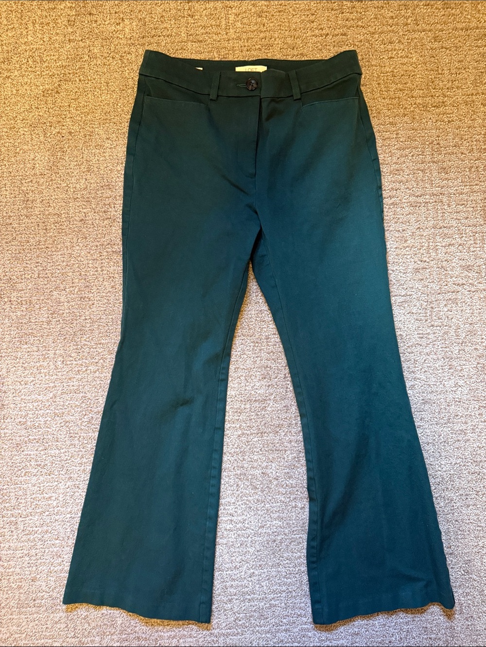 LOFT Dark Green Boot-Cut Pants